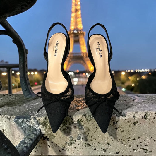 Scarpe Chanel in pizzo con tacco 7 cm