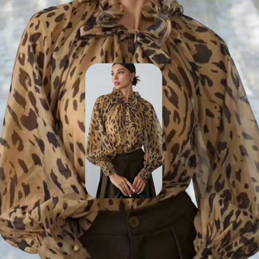 Camicia con stampa animalier