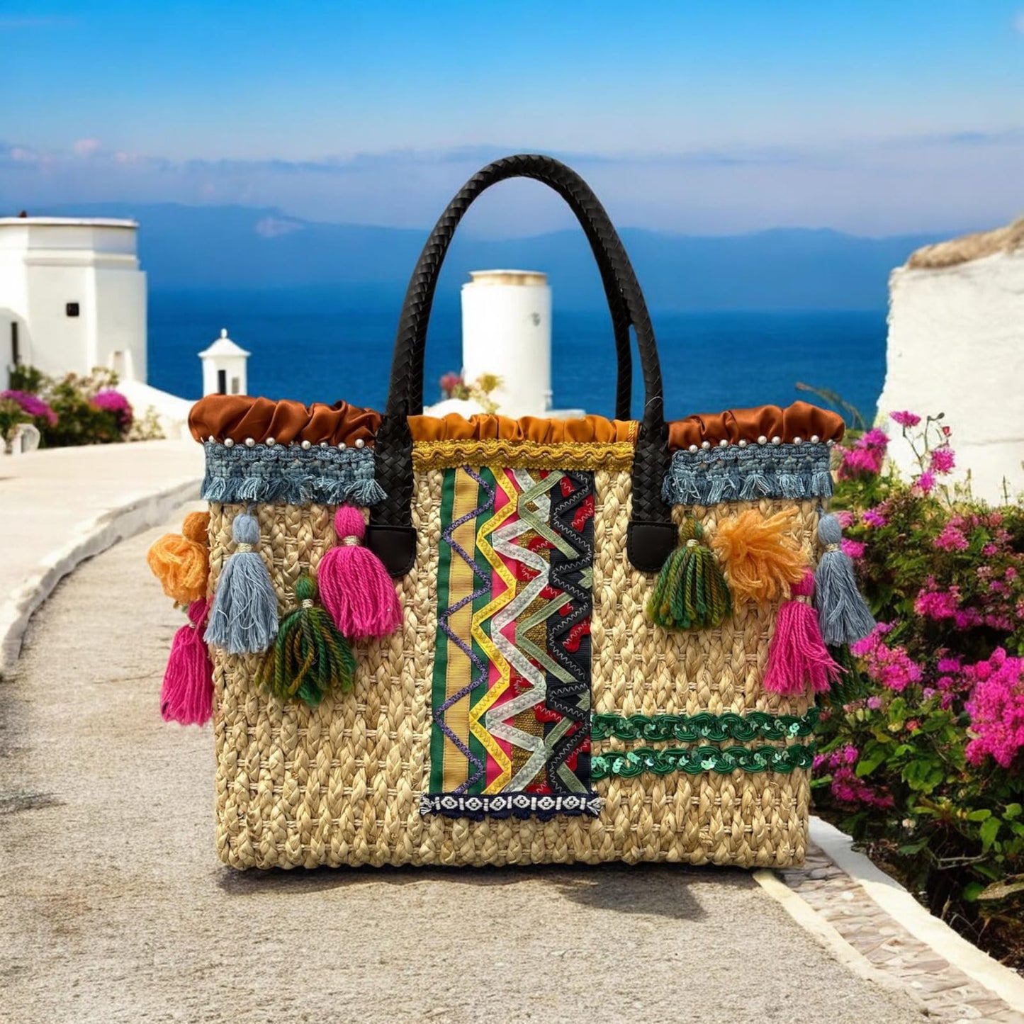 Borsa grande versatile realizzata a mano