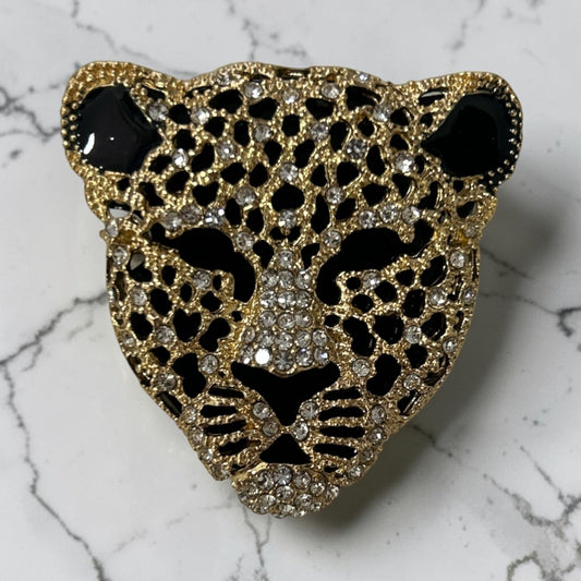 Spilla leopardo oro e nero