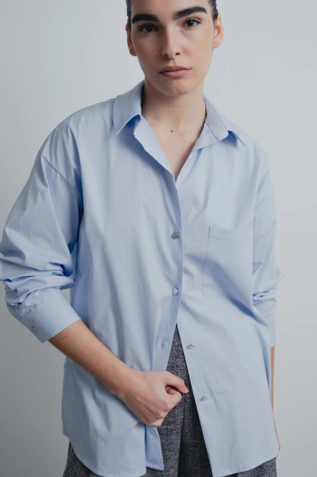 Camicia oversize in popeline