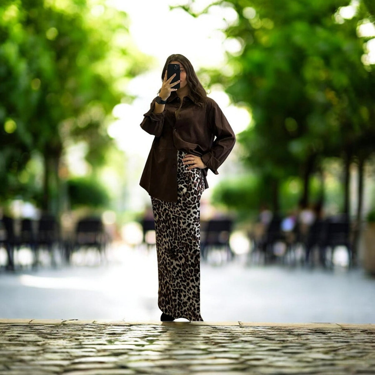 Gonna animalier in viscosa