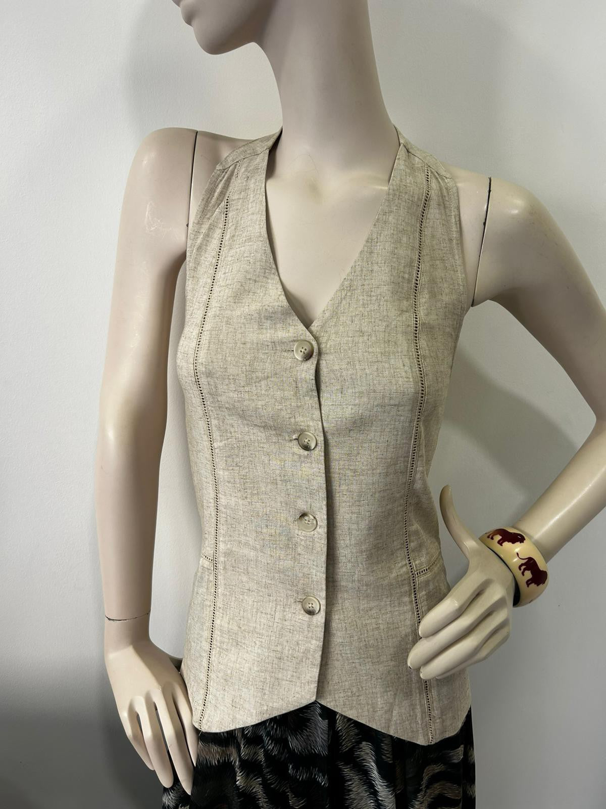 Gilet in cotone e lino